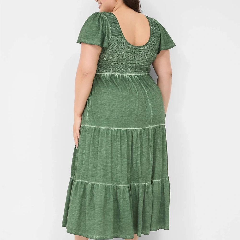 NWT  › Lane Bryant 
Smocked-Bodice Flutter-Sleeve Maxi
Dress size 14/16 - Picture 2 of 10